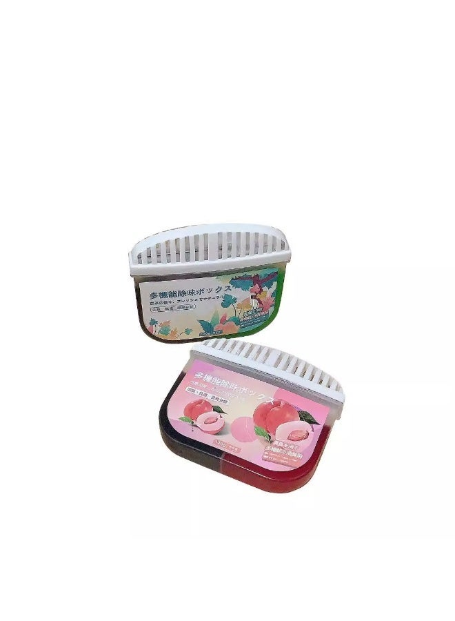 HUANXIN HOME 2PCS Refrigerator Deodorizer and Refrigerator Deodorizer Refrigerator Freezer Deodorizer, Household Sterilization and Deodorization are More Effective Than Baking Soda. Plant Formula is Safe, Non-toxic and Compact Design (Peach Flavor and White Tea Flavor) - Image 2